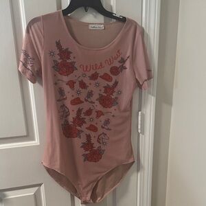 Southern Grace Dusty Pink Wild West Bodysuit